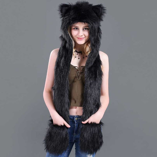 Conjunto Infantil 3 en 1: Gorro, Bufanda y Guantes con Diseño Animal de Peluche - Image 2