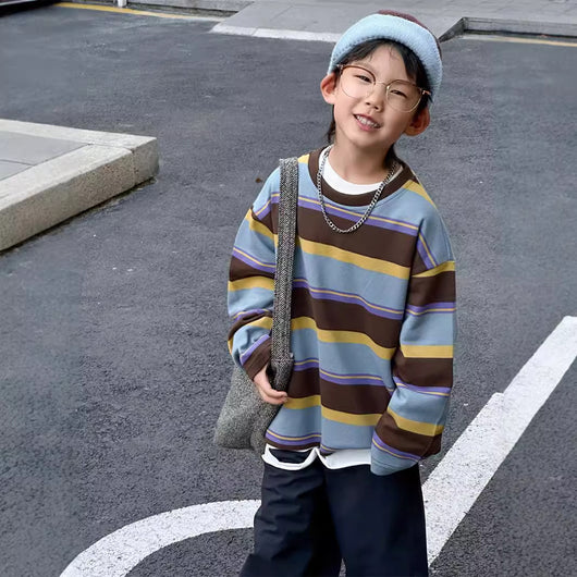 Playera Holgada a Rayas para Niños