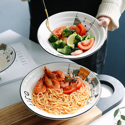 Tazón Japonés de Cerámica para Fideos y Sopas