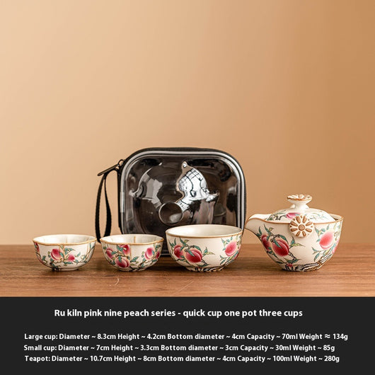 Juego de Té Viajero Horno Ru Nueve Melocotones - Image 6