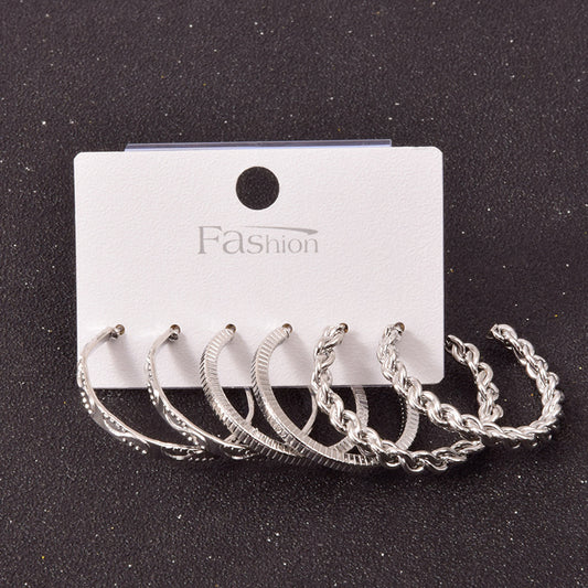 Set de Aretes Cuadrados en Aleación Metálica