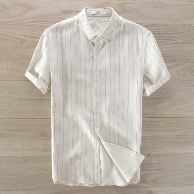 Camisa Manga Corta a Rayas para Hombre - Image 4