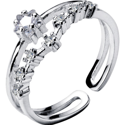 Anillo de Plata para Mujer con Diamante Doble Capa - Image 10