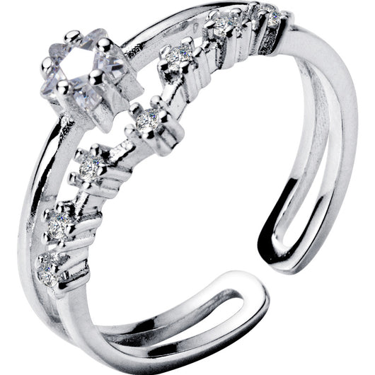 Anillo de Plata para Mujer con Diamante Doble Capa - Image 10