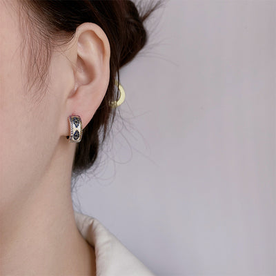 Aretes de Plata 925 para Mujer con Diamantes Completos - Edición Ancha Lujo - Image 3