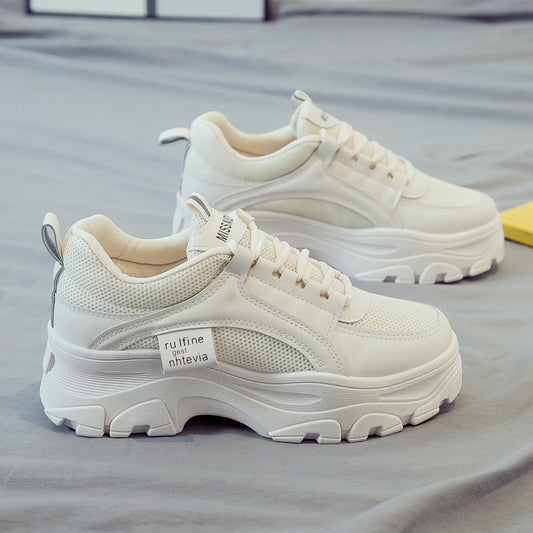 Zapatillas Blancas Deportivas para Mujer con Suela Gruesa - Estilo Trendy Otoño - Image 2