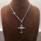 Cadena de Plata Tailandesa con Colgante Cruz - Estilo Hip Hop Urbano Retro