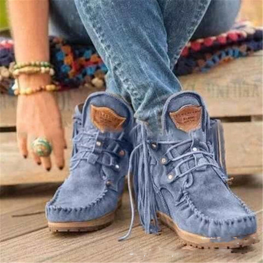 Botines Cortos con Flecos para Mujer - Estilo Casual Versátil - Image 2