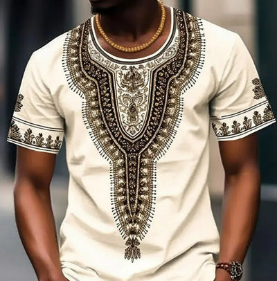 Camiseta Estilo Étnico con Impresión 3D Digital para Hombre - Image 6