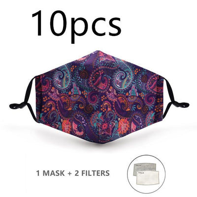 Mascarilla de Algodón Ajustable con Tres Capas Estampadas - Image 15
