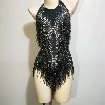 Malla Elástica con Borlas y Strass para Danza Latina - Image 7