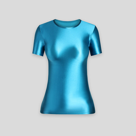 Playera Ajustada de Manga Corta en Spandex para Mujer - Image 33