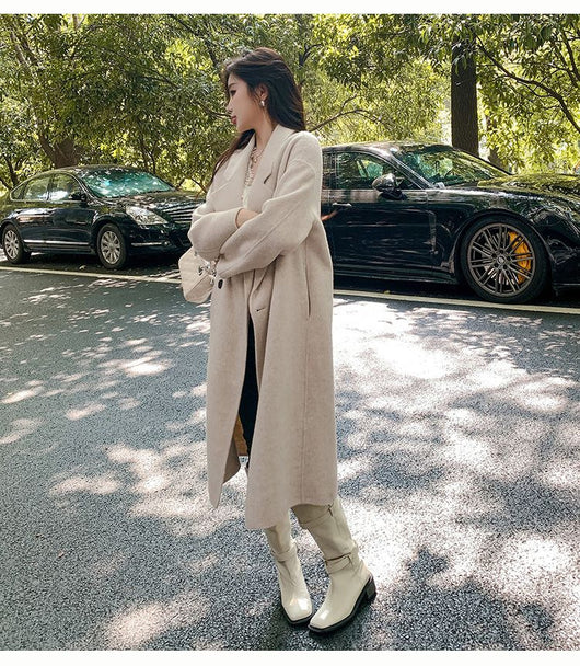 Abrigo Reversible de Cachemira y Lana para Mujer - Otoño e Invierno - Image 16