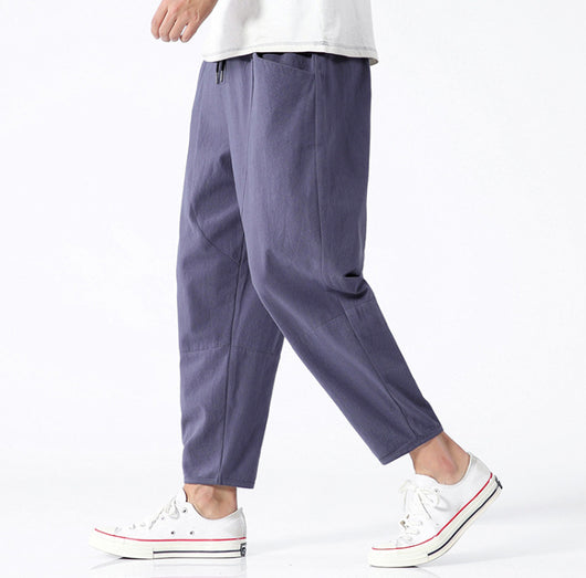 Pantalones Harem Cropped de Algodón y Lino Sueltos - Image 16