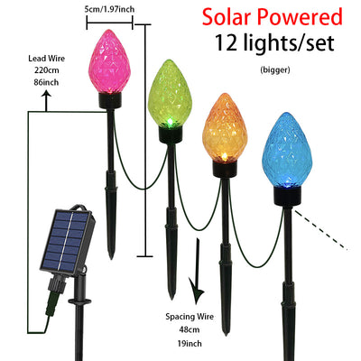 Lámpara Solar Decorativa Navideña con Diseño de Fresa para Jardín - Image 5