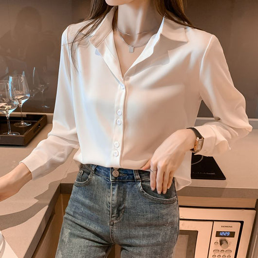 Blusa de Gasa Elegante para Mujer - Diseño Sofisticado que Estiliza - Image 3