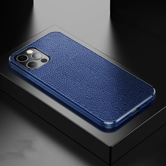 Funda Magnética de Cuero Lychee para iPhone - Protección Suave TPU - Image 11