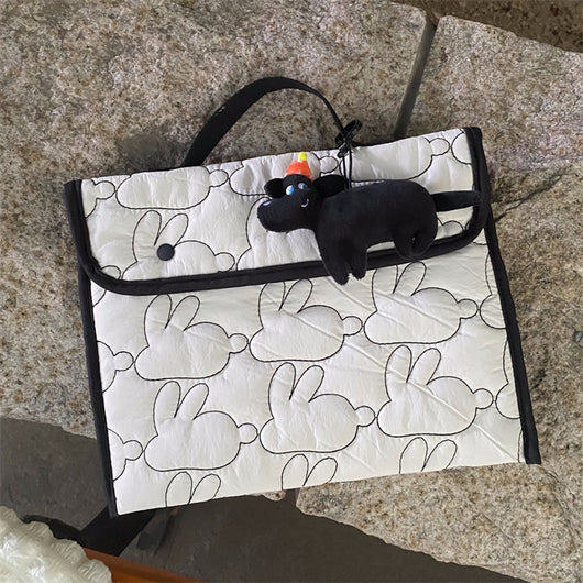 Bolsa Portátil para Tablet con Patrón de Conejo Bordado - Image 33