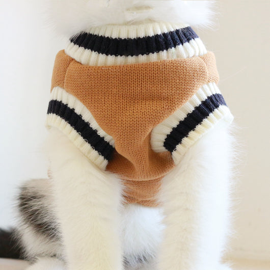 Chaleco de Punto sin Mangas Estilo Universidad Americana para Gatos - Image 4