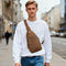 Bolsa de Pecho Ma Pi Cuero Genuino Vintage - Mochila Cruzada Estilo Commuter con Cierre de Candado