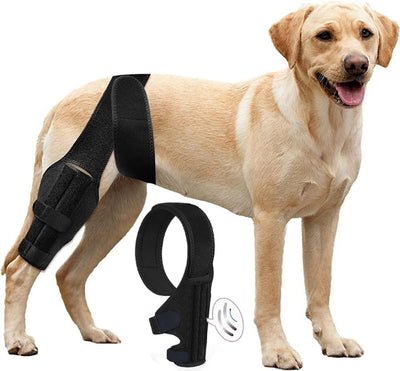 Black pet leg brace for dog injury assistance and rehabilitation, featuring adjustable straps and a supportive design. - Image 11