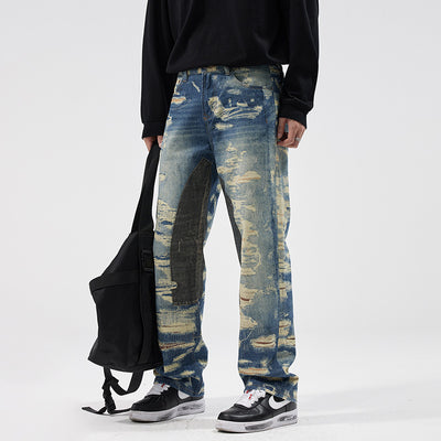 Pantalones Vaqueros Rectos Estampados con Estilo Urbano