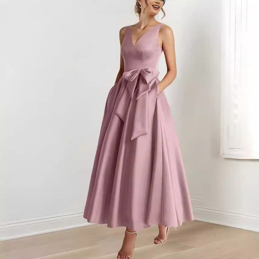 Vestido Escote V Realzador de Silueta para Fiestas y Uso Diario - Image 10