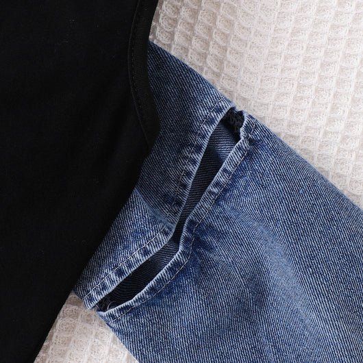 Conjunto de Pantalones Denim Microacampanados de Dos Piezas - Image 7