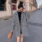 Abrigo de Lana Cuadros Blanco y Negro para Mujer - Diseño Clásico