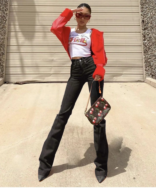 Pantalones Bootcut Cintura Alta Retro con Detalle Hueco en Costura - Image 3