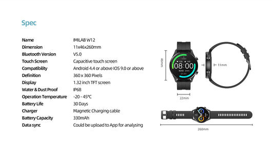 Reloj Inteligente IMILAB W12 - Smartwatch Deportivo con Monitor de Frecuencia Cardíaca y GPS - Image 23
