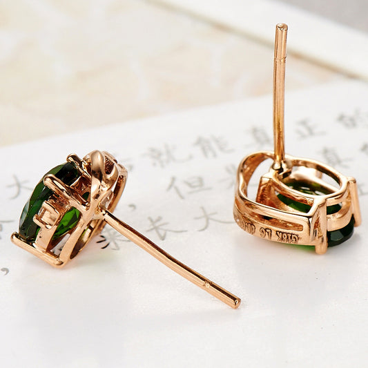 Aretes de Turmalina Verde Vintage - Joyas de Cristal Tesoro Esmeralda - Image 2