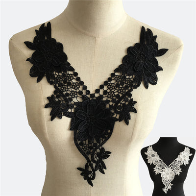 Cuello Bordado Venecia con Lentejuelas y Encaje Floral Aplicado - Image 8
