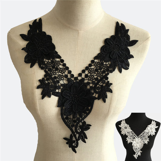Cuello Bordado Venecia con Lentejuelas y Encaje Floral Aplicado - Image 8