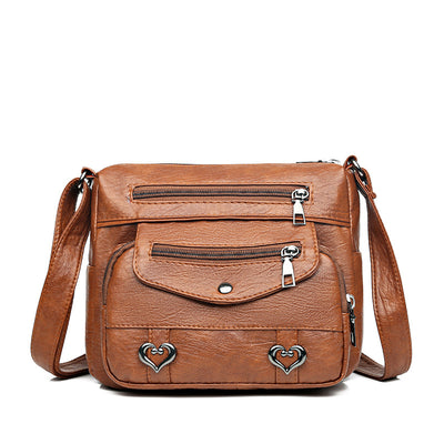 Bolsa Crossbody de Cuero Suave Multibolsillos Versátil - Image 3
