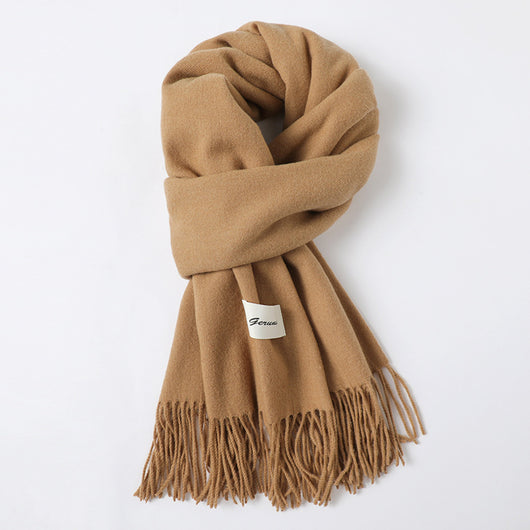 Bufanda de Cachemira Artificial con Borlas - Abrigo Cálido para Otoño e Invierno - Image 19
