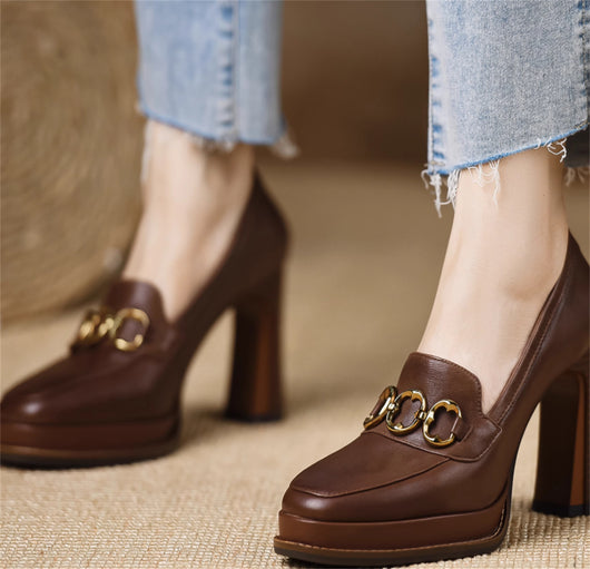 Botines de Cuero Oveja con Tacón Grueso para Mujer - Image 6
