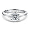 Six Prongs 1 Carat 925 Sterling Plateado 18k Dorado Plated Moissan Ring Female Blanco Dorado US4