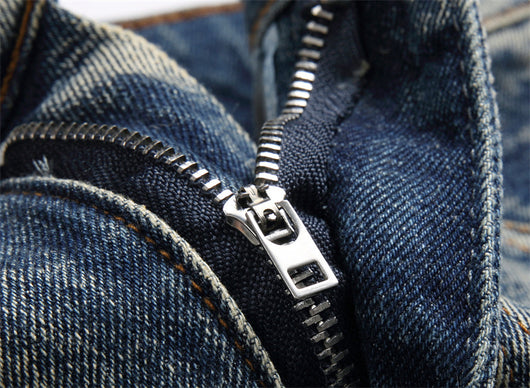 Jeans Slim Fit Azul Retro con Parches para Hombre - Image 16