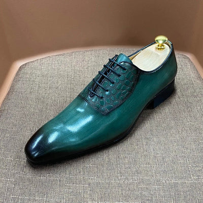 Zapatos Oxford Puntiagudos de Cuero Tejido - Elegancia Artesanal para Negocios - Image 4