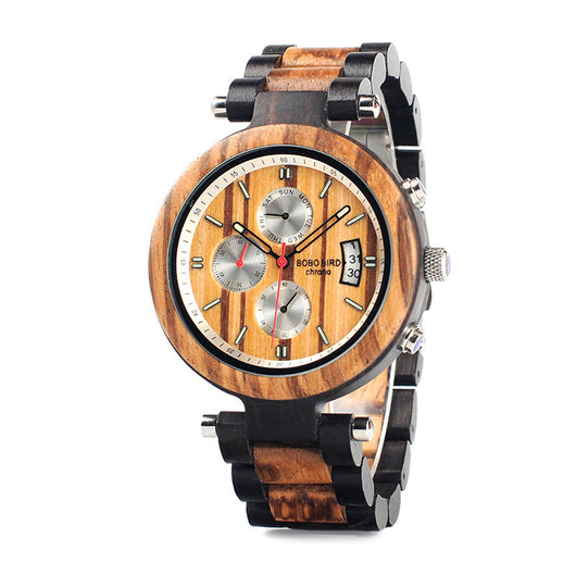 Reloj de Negocios Casual para Hombre con Textura de Madera - Image 9