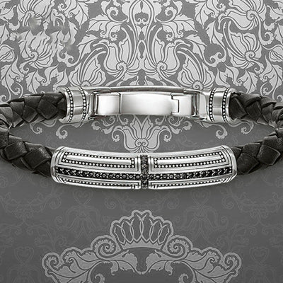 Pulsera de Cuero Trenzado con Cruz Plateada para Hombre y Mujer - Image 10