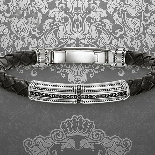 Pulsera de Cuero Trenzado con Cruz Plateada para Hombre y Mujer - Image 10