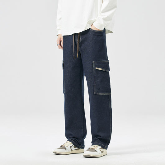 Pantalones Rectos Holgados Estilo Hong Kong Multiuso para Hombre - Image 2