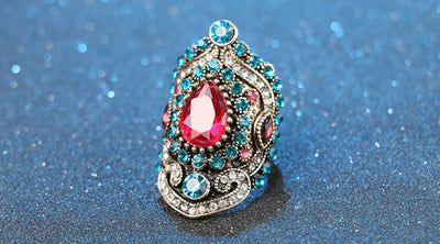 Anillo Vintage Diamante Azul Cristal - Image 9