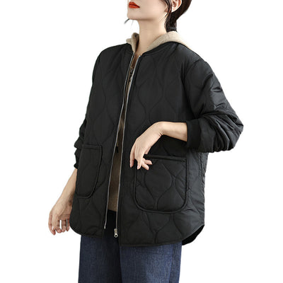 Abrigo de Algodón Casual Cuello Redondo Talla Grande - Image 5