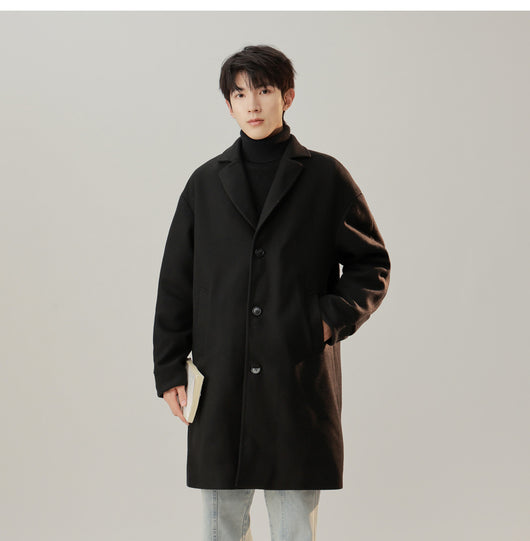 Abrigo de Lana Estilo Coreano Cuello Solapa Elegante - Image 11