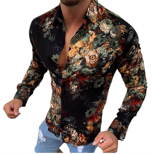 Camisa Casual de Manga Larga con Estampado para Hombre - Image 25