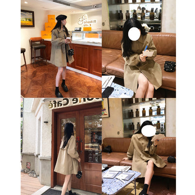 Chaqueta Cortaviento Khaki con Mangas Linterna para Mujer - Image 2