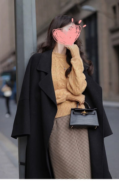 Abrigo Socialite de Moda Otoño-Invierno Largo hasta la Rodilla - Image 20